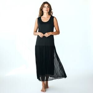 EXPOSE Vintage Drop Waist Midi Dress Pleated Skirt 16 Whimsigoth Coquette Dressy